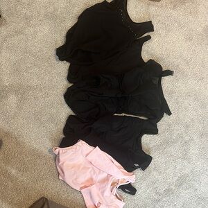 Leotard bundle. 6 Leo’s and 2 dance skirts. Please read description